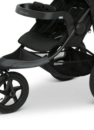 Delta Children Apollo Jogging Stroller - Shock Absorbing Frame with Large Canopy & Recline - Car Seat Compatible, Black