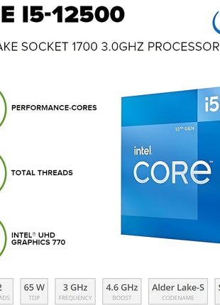 HP Desktop Computers Tower PC for Home Business Student, Intel 6-Core i5-12500 (Beat i7-11700), 32GB DDR4 RAM, 1TB PCIe SSD, WiFi, Bluetooth, RJ-45, Keyboard and Mouse, Windows 11 Pro, Wendbo