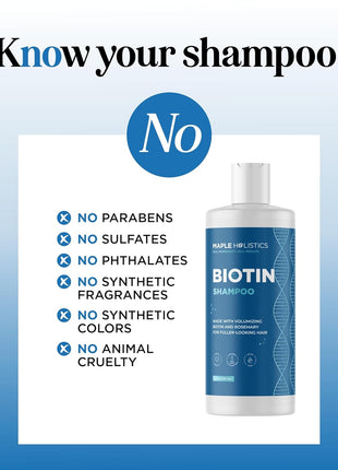 Rosemary and Biotin Shampoo for Thinning Hair - Vegan Volumizing Shampoo for Fine Hair with B Vitamins Argan Oil & Tea Tree Essential Oil - Paraben Silicone and Sulfate Free Vegan Formula (8 Fl Oz)