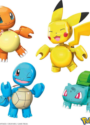 MEGA Pokémon Building Toys Set Kanto Region Team with 130 Pieces, 4 Poseable and Articulated Characters, 2 Inches Tall, for Kids