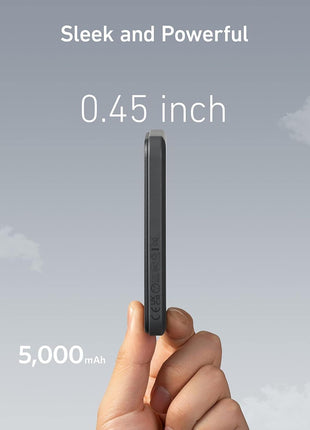 Anker 621 Magnetic Portable Charger (MagGo), 5,000mAh Wireless Power Bank with USB-C Cable, Magsafe-Compatible Battery Pack for iPhone 16/15/14/13/12 Series