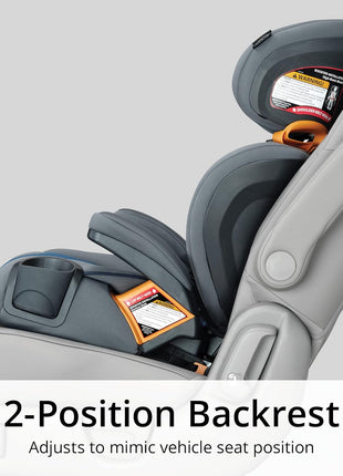 Chicco KidFit ClearTex Plus 2-in-1 Belt-Positioning Booster Car Seat | Obsidian, belt-positioning booster seat, ages 4+, 40-100 lbs, DuoGuard protection, ErgoBoost foam, flame retardant-free