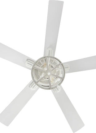 RIVER OF GOODS Alabaster LED Mesh Caged Ceiling Fan - 52" L X 52" W - White/Oak Wood-Grain Blades