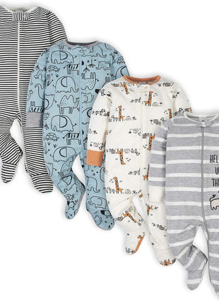 Gerber Baby Boys' 4 Pack Sleep 'N Play Footie