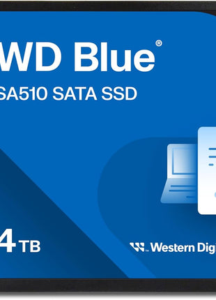 Western Digital 4TB WD Blue SA510 Internal Solid State Drive SSD - SATA III 6 Gb/s, 2.5 inch/7mm, Up to 560 MB/s - WDS400T3B0A