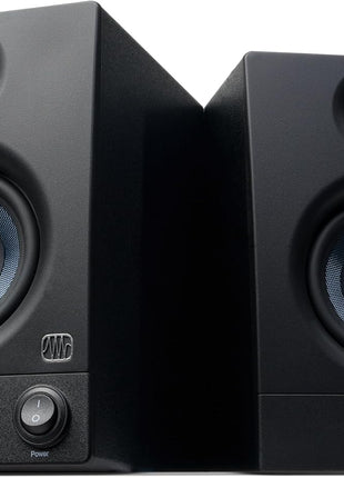 PreSonus Eris 3.5 Powered Studio Monitors, Pair — 3.5" Active Near | -Field Desktop Speakers for Music Production, Gaming, Movies & Hi-Fi | 50W, Woven-Composite Woofer, Silk-Dome Tweeter, Black