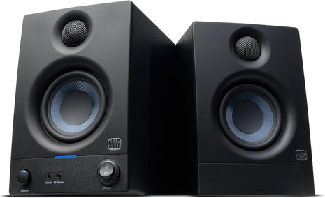 PreSonus Eris 3.5 Powered Studio Monitors, Pair — 3.5" Active Near | -Field Desktop Speakers for Music Production, Gaming, Movies & Hi-Fi | 50W, Woven-Composite Woofer, Silk-Dome Tweeter, Black