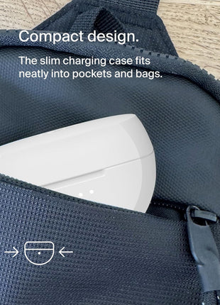 Belkin SoundForm Rhythm True Wireless Earbuds with Built-in Microphone, USB-C Fast Charging, 28H Battery Life, IPX5 Water Resistance - Bluetooth Earbuds for iPhone, iPad, Galaxy, Pixel, & More - White