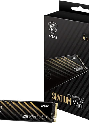 msi SPATIUM M461 PCIe 4.0 NVMe M.2 4TB Internal SSD PCIe Gen4 NVMe (SPATIUM M461 PCIe 4.0 NVMe M.2 4TB)