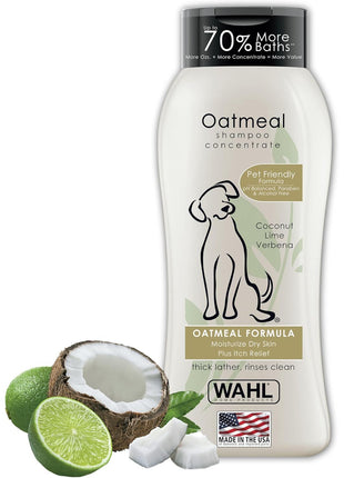 Wahl USA Dry Skin & Itch Relief Pet Shampoo for Dogs 芒聙聯 Oatmeal Formula with Coconut Lime Verbena Scent & Pet Friendly Formula, 24 Oz - Model 820004A