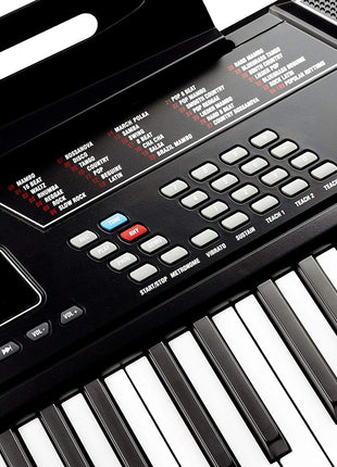 RockJam 61 Key Keyboard Piano Stand With Pitch Bend Kit, Piano Bench, Headphones, Simply Piano App & Keynote Stickers