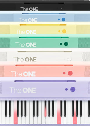 The ONE Smart Keyboard COLOR 61 Lighted Keys Piano Keyboard, Electric Piano for Beginners with 256 Tones, 64 Polyphony, Built-in LED Lights & Apps, Supports USB MIDI/Headphones (White)