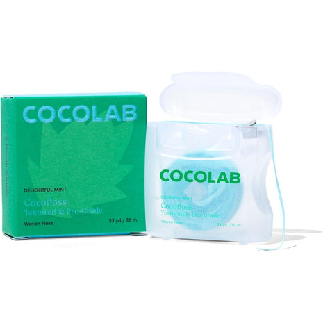 Cocofloss Expanding Woven Dental Floss by COCOLAB, Mint Scent, 1-Pack | Dentist-designed, 500+ interwoven fibers, coconut oil infused, cruelty-free & vegan, adults & kids daily oral care