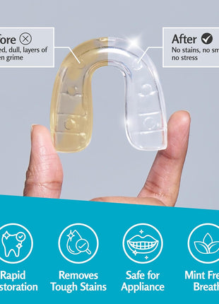 Retainer Cleanser Tablets Invisalign Cleaner, Removes Odors Discoloration Stains and Plaque 4 Month Supply Denture Cleansers Retainers Mouth Guards Denture Bath Mint by M3 Naturals