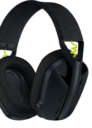Logitech G435 LIGHTSPEED and Bluetooth Wireless Gaming Headset - Lightweight over-ear headphones, built-in mics, 18h battery, compatible with Dolby Atmos, PC, Mobile - Black