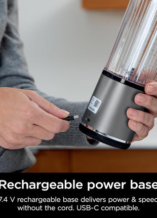 Ninja BC151BK Blast Portable Blender, Cordless, 18oz. Vessel, Personal Blender for Shakes & Smoothies, BPA Free, Leakproof Lid & Sip Spout, USB C Rechargeable, Dishwasher Safe Parts, Black