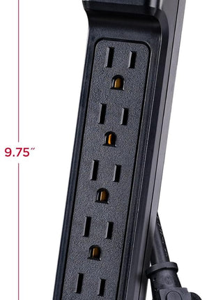 CyberPower CSB6012 Essential Surge Protector, 1200J/125V, 6 Outlets, 12ft Power Cord, Black