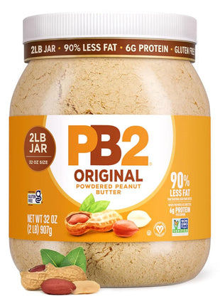 PB2 Original Powdered Peanut Butter - [32 Ounce Jar] 6g of Protein, 90% Less Fat, Certified Gluten Free, Only 60 Calories per Serving, Perfect for Protein Shakes, Smoothies, and Low-Carb, Keto Diets