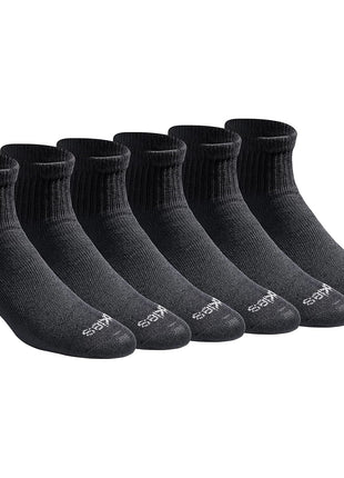 Dickies Men's Dri-Tech Moisture Control Quarter Socks (6, 12, 18 Pairs), Black (6 Pairs), Large