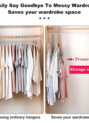 HEYHOUSE Closet Organizers and Storage,College Dorm Room Essentials,Pack of 6 Multifunctional Organizer Magic Space Saving Hangers with 9 Holes Storage Organization for Wardrobe Closet