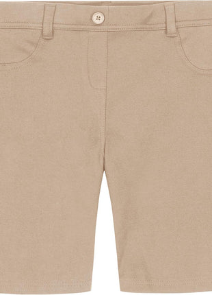 Nautica Big Girls' School Uniform Stretch Bermuda Short, Khaki Knit, 12