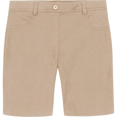 Nautica Big Girls' School Uniform Stretch Bermuda Short, Khaki Knit, 12