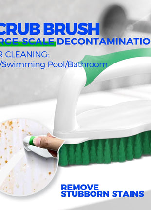 Holikme 7 Pack Deep Cleaning Brush Set, Scrub Pads with Scraper Tip for Pool Walls, Bathroom, Grout, Floor, Bike, Tub, Shower, Kitchen Surface (Green)