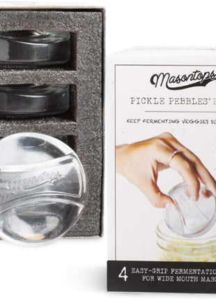 Masontops Pickle Pebble Glass Infinity Weights for Fermenting   Pickling Weight Set   Wide Mouth Mason Jar Fermentation