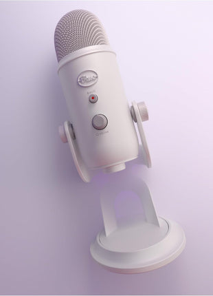 Logitech Creators Blue Yeti USB Microphone for Gaming, Streaming, Podcast, YouTube, Discord, PC, Studio Sound, Plug & Play-White Mist | White Mist Yeti USB Mic, 4 Pickup Patterns, Blue Vo!ce, 3.5mm Headphone Monitoring, USB Plug-and-Play