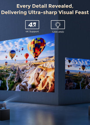 Goodee Viedo Projector With Wifi And Bluetooth, Smart Movie System/ Dolby Audio/ Auto Focus & Keystone Portable Projector, 4k Video Decode & 1080p Native For Home Theater / Outdoor