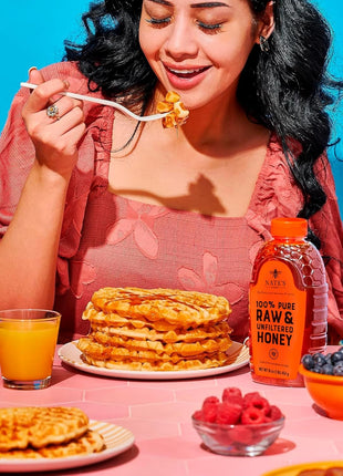 Nate's 100% Pure, Raw & Unfiltered Honey - Award-Winning Taste, 32oz. Squeeze Bottle