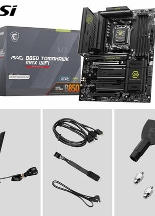 MSI MAG B850 Tomahawk MAX WiFi Motherboard, ATX - Supports AMD Ryzen 9000/8000 / 7000 Processors, AM5-80A SPS VRM, DDR5 Memory Boost 8400+ MT/s (OC), PCIe 5.0 x16, M.2 Gen5, Wi-Fi 7, 5G LAN