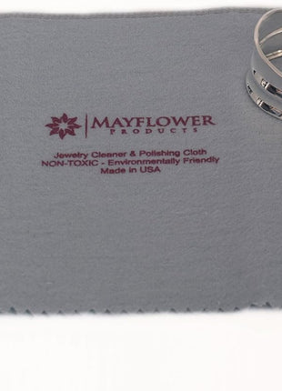 Mayflower Jewelry Polishing Cleaning Cloth Set of 2 Made in USA for Silver Gold Platinum. Soft Cotton. Sizes L11 x 14 In M 8 x 6 In Tarnish Cleaner Remover Shines Jewelry Gold Watches Silverware Coins
