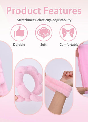 Spa Gift Set: Bubble Headband, Face Wash Headband, Skin Care Wristbands for Ladies and Women