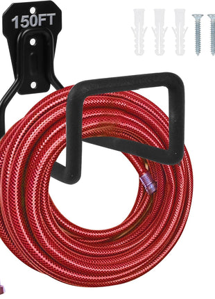Metal Garden Hose Holder - Heavy Duty Hose Hanger Wall Mounted Water Hose Holder for Outside Yard, Sturdy Hose Reel Hose Hooks for Water Hose, Extension Cords