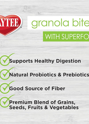 Kaytee Granola Bites with Super Foods Spinach and Kale for Pet Birds, Conure, Cockatiel, Lovebird, Parakeet, Amazon, African Grey, Ecletus, Pionus, Cockatoos and Macaws, 4.50 Ounce (Pack of 1)