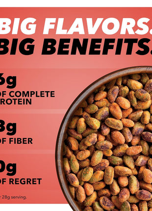 Wonderful Pistachios No Shells, Chili Roasted Nuts, 11 Ounce Resealable Bag, Protein Snacks, Gluten Free College Snacks, Healthy Snacks for Adults