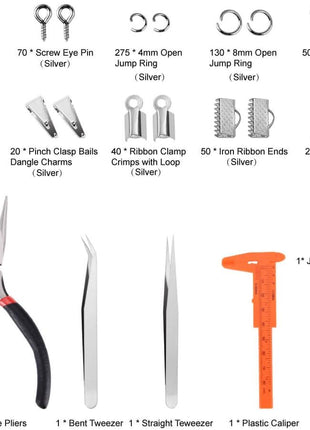 PAXCOO Jewelry Making Supplies Kit - Jewelry Repair Tool with Accessories, Pliers, Findings, and Beading Wires for Adults and Beginners