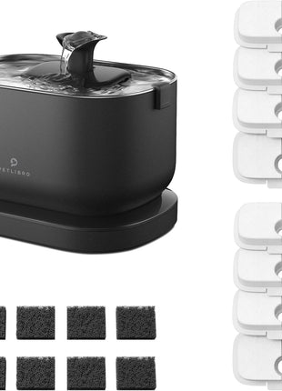 PETLIBRO Replacement Filters for Dockstream Cat Water Fountain PLWF106/PLWF116/PLWF115/PLWF105/PLWF005, 4 Months Set of Replacement Filters for Ultra Quiet Cat Fountain, 8 Count for Pet Water Fountain