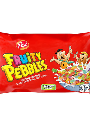 Post Fruity PEBBLES Cereal, 32 OZ Bag