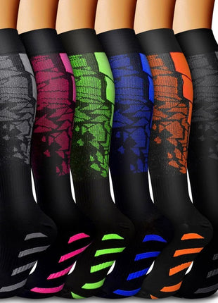 Bluemaple 6 Pack Copper Compression Socks for Women and Men Circulation-Best Support for Medical, Running,Nursing,Athletic