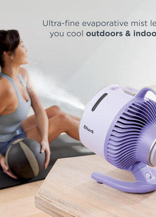 Shark FlexBreeze HydroGo Fan—Ultra-powerful portable fan with indoor + outdoor mist. Corded & cordless, 5 speeds, evaporative misting, Grey, FA052