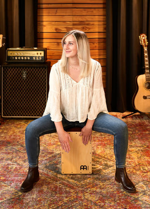Meinl Percussion Cajon, MADE IN EUROPE — Sit-On Box Drum, Snare & Bass Tone | Baltic Birch Wood, Compact Size, Rear Sound Port, Silicone Feet — For All Skill Levels and Settings