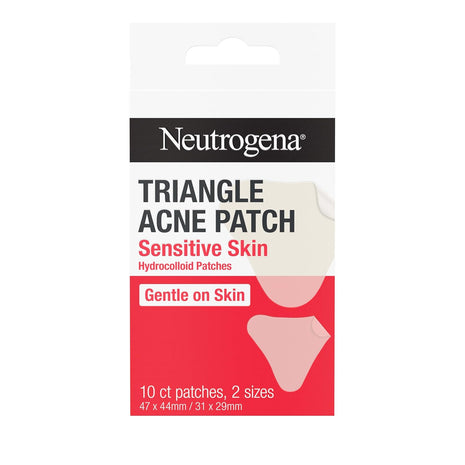 Neutrogena Acne Patches for Sensitive Skin, Triangle Patches, 10 ct | Triangle Blemish Patches For Sensitive Skin, Hydrocolloid Patch, Visibly Shrinks Pimples Overnight