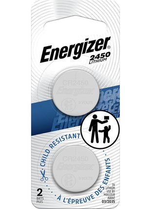Energizer 2450 Lithium Coin Battery, 2 Pack
