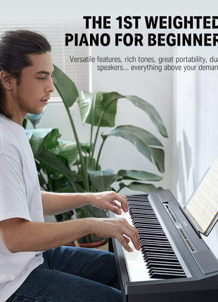 Donner DEP 20 Beginner Digital Piano 88 Key Full Size Weighted Keyboard, Portable Electric Piano with Sustain Pedal, Power Supply