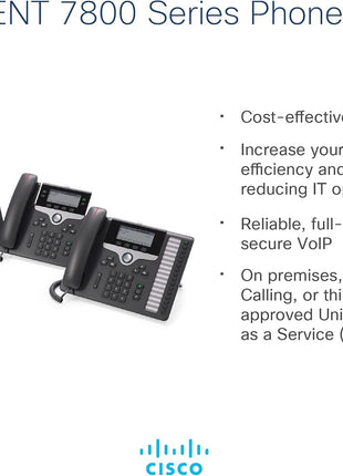Cisco CP-7841-K9= 7800 Series Voip Phone (Power Supply Not Included), Black