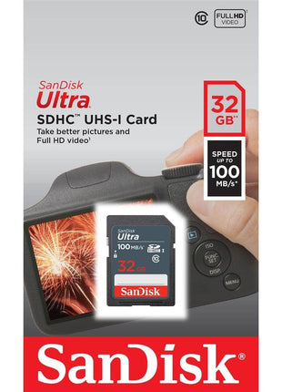 32GB Ultra 100MBs Sandisk SDHC Memory Card