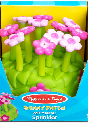 Melissa & Doug Sunny Patch Pretty Petals Flower Sprinkler Toy with Hose Attachment Toddler and Kids Outdoor Water Play Ages 3+