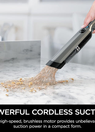 Shark WV201 WANDVAC Handheld Vacuum, Lightweight at 1.4 Pounds with Powerful Suction, Charging Dock, Single Touch Empty and Detachable Dust Cup,Graphite, Slate